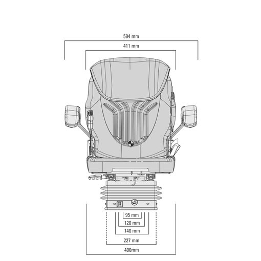 GRAMMER Traktor Sitz Compacto Comfort S luftgefedert MSG93/511 12V